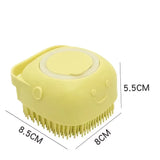 Dog Bath Brush, Pet Massage Brush Shampoo Dispenser, Soft Silicone Brush Rubber Bristle for Dog Grooming Brush Pet Accessories