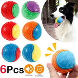6Pcs Squeaky Balls Toys Dogs Interactive Toys TPR Dog Chew Toy for Dog Pet Teeth Cleaning Bite Resistance Pet Supplies